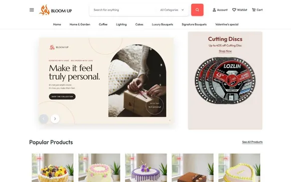 Bloom Up website homepage