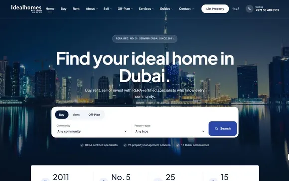 Idealhomes website homepage