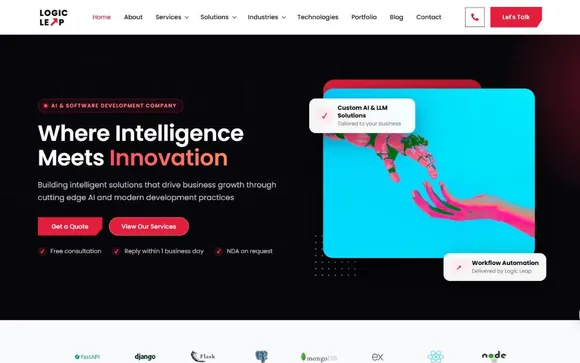 LogicLeap website homepage